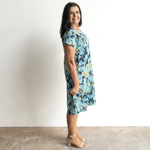 Short Sleeve Tunic Dress by Orientique Australia - Ikebana - 20139