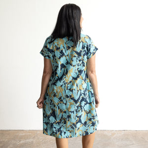 Short Sleeve Tunic Dress by Orientique Australia - Ikebana - 20139