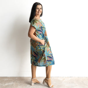 Short Sleeve Tunic Dress by Orientique Australia - Tayrona - 61755