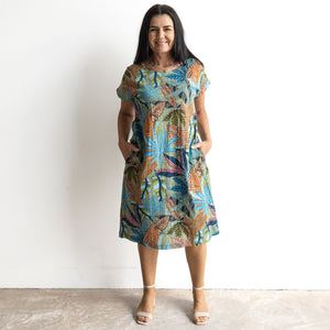 Short Sleeve Tunic Dress by Orientique Australia - Tayrona - 61755