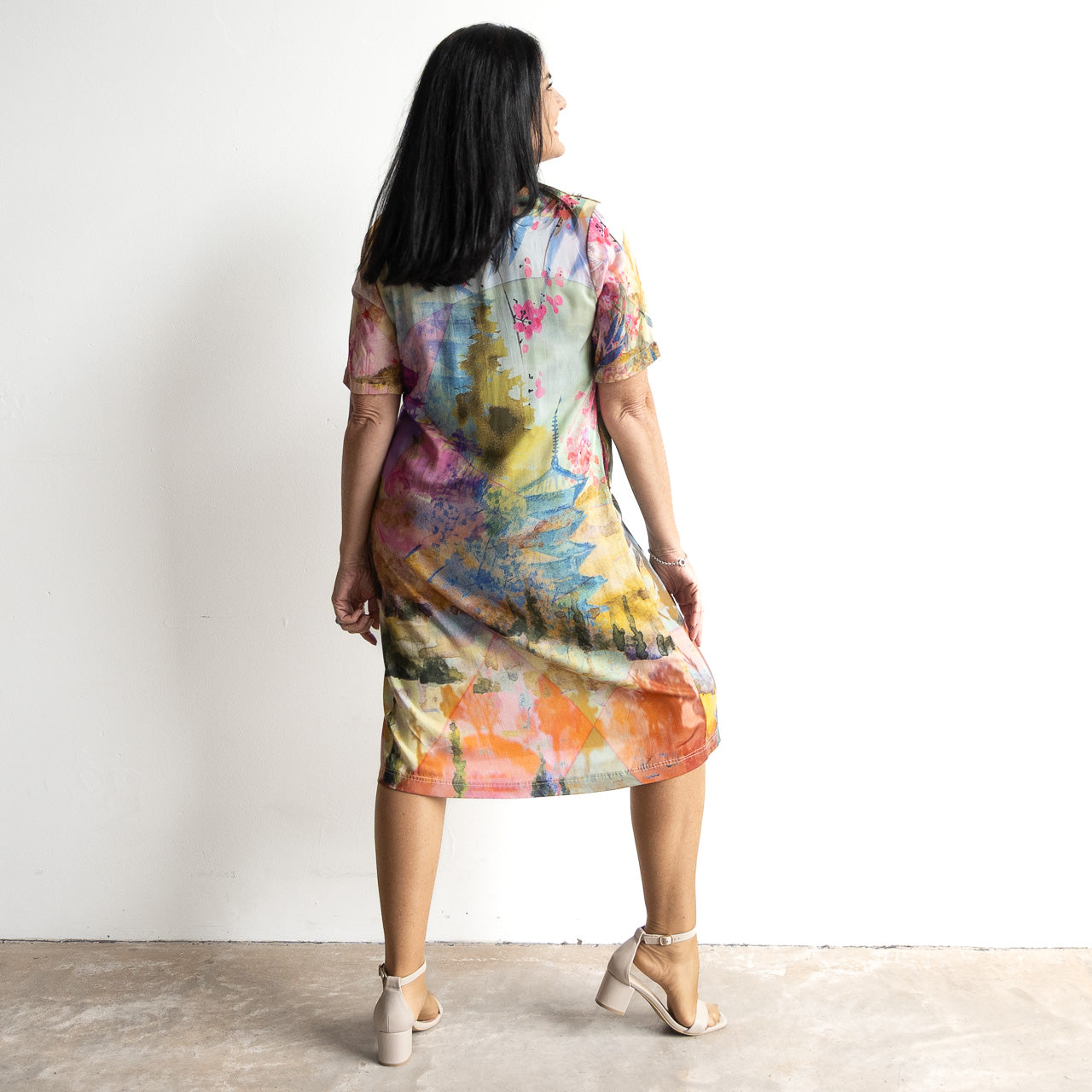 Silky Shift Dress by Orientique Australia - Scenic - 71604