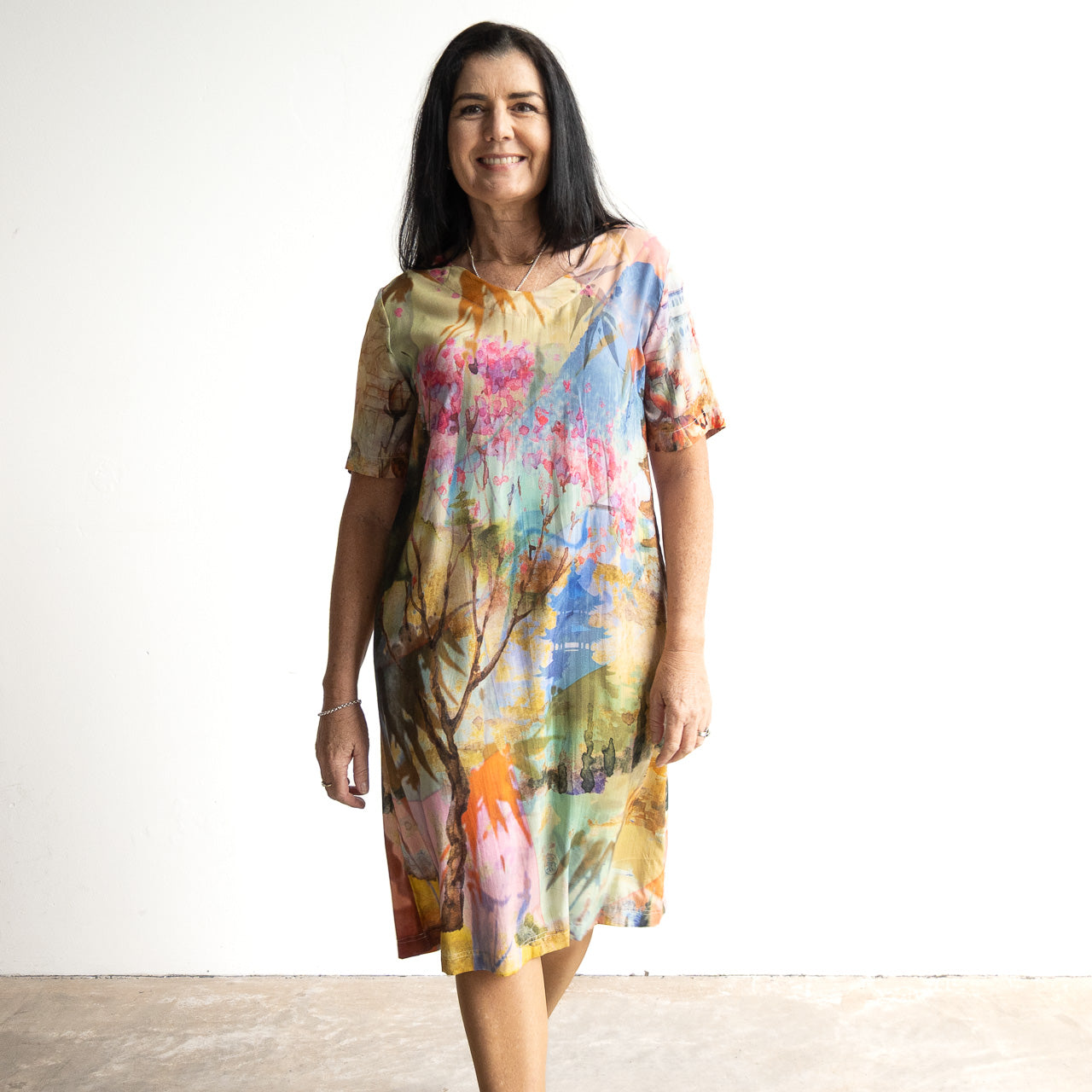 Silky Shift Dress by Orientique Australia - Scenic - 71604