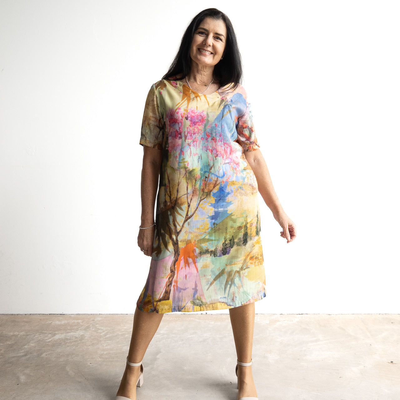 Silky Shift Dress by Orientique Australia - Scenic - 71604