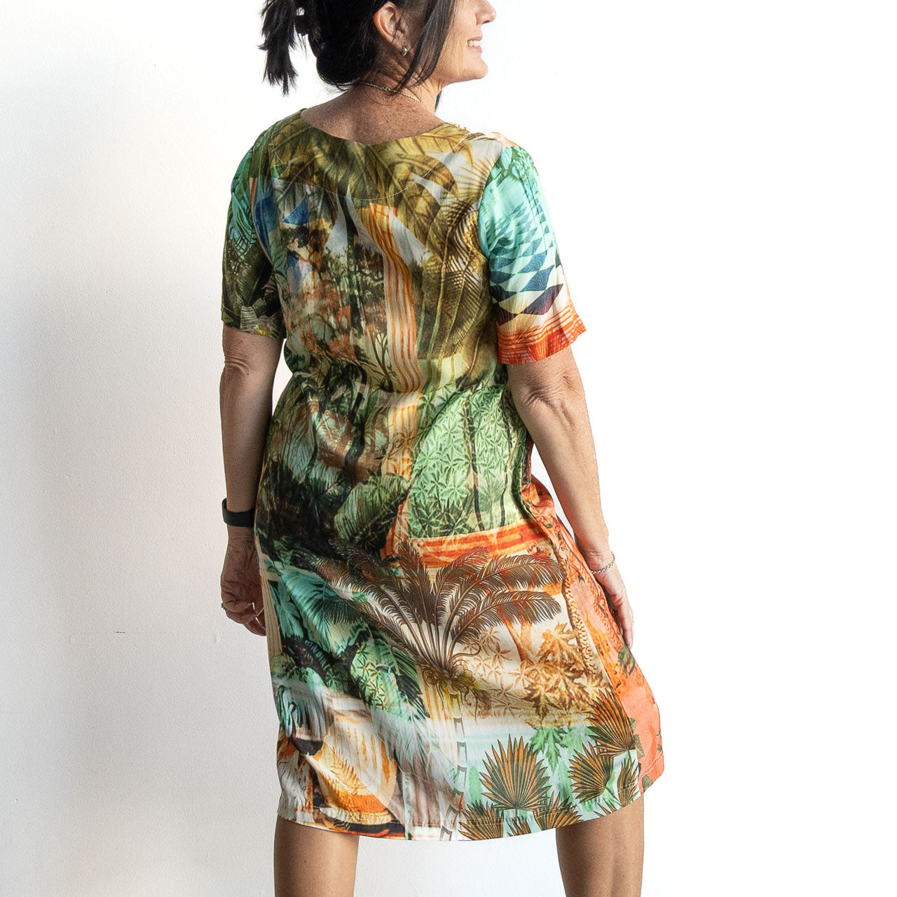 Silky Shift Dress by Orientique Australia - Vintage Tropical - 71604