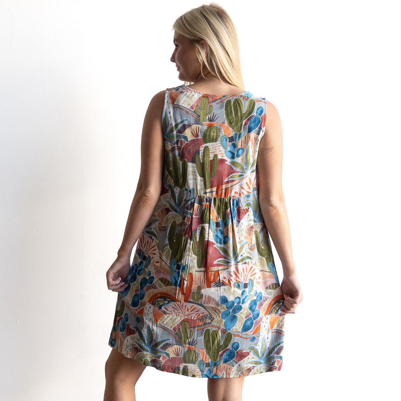 Sleeveless Shift Dress - Desert - 21879