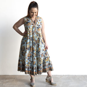 Sleeveless V-neck Midi Dress by Orientique Australia - Macieo - 61731