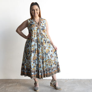 Sleeveless V-neck Midi Dress by Orientique Australia - Macieo - 61731