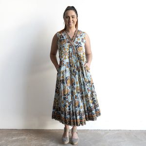Sleeveless V-neck Midi Dress by Orientique Australia - Macieo - 61731