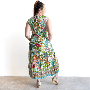 Sleeveless V-neck Midi Dress by Orientique Australia - Ovahe - 30163