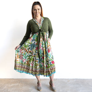 Sleeveless V-neck Midi Dress by Orientique Australia - Ovahe - 30163