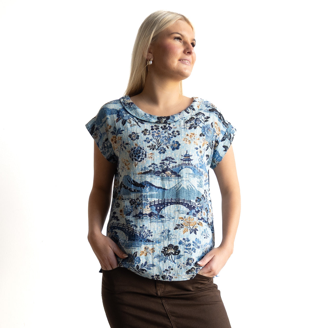Soft Fold Neckline Top - Nanjing - 62839