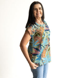 Soft Fold Neckline Top by Orientique Australia - Tayrona - 61754