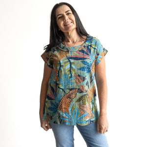 Soft Fold Neckline Top by Orientique Australia - Tayrona - 61754