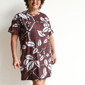 Sporty Plus Size T-shirt Dress - Island Leaves