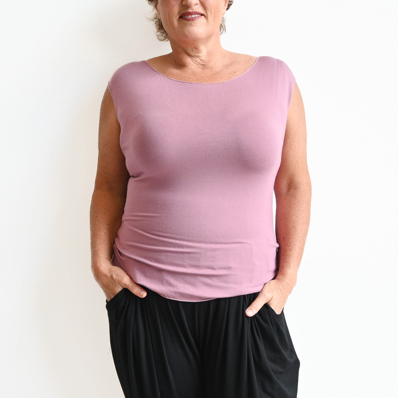 Square Cut T-shirt Tank in Bamboo