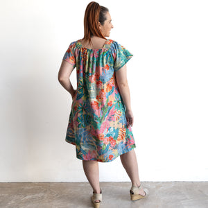 Square Neck Smock Dress by Orientique Australia - Malvinas - 30181
