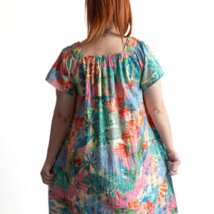 Square Neck Smock Dress by Orientique Australia - Malvinas - 30181
