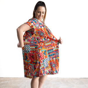 Square Neck Smock Dress by Orientique Australia - Peru - 71597