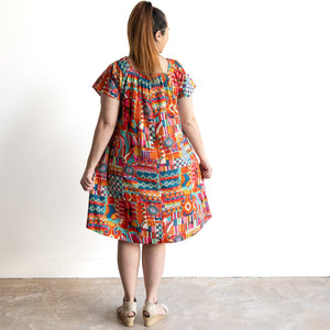Square Neck Smock Dress by Orientique Australia - Peru - 71597