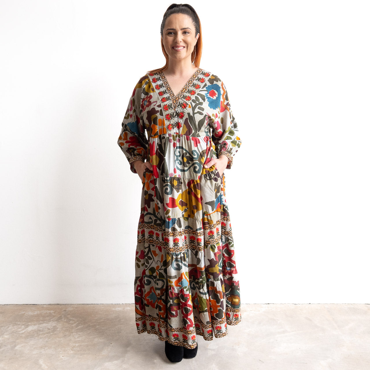 Statement Maxi Dress by Escape - Chateau Eza - 31073