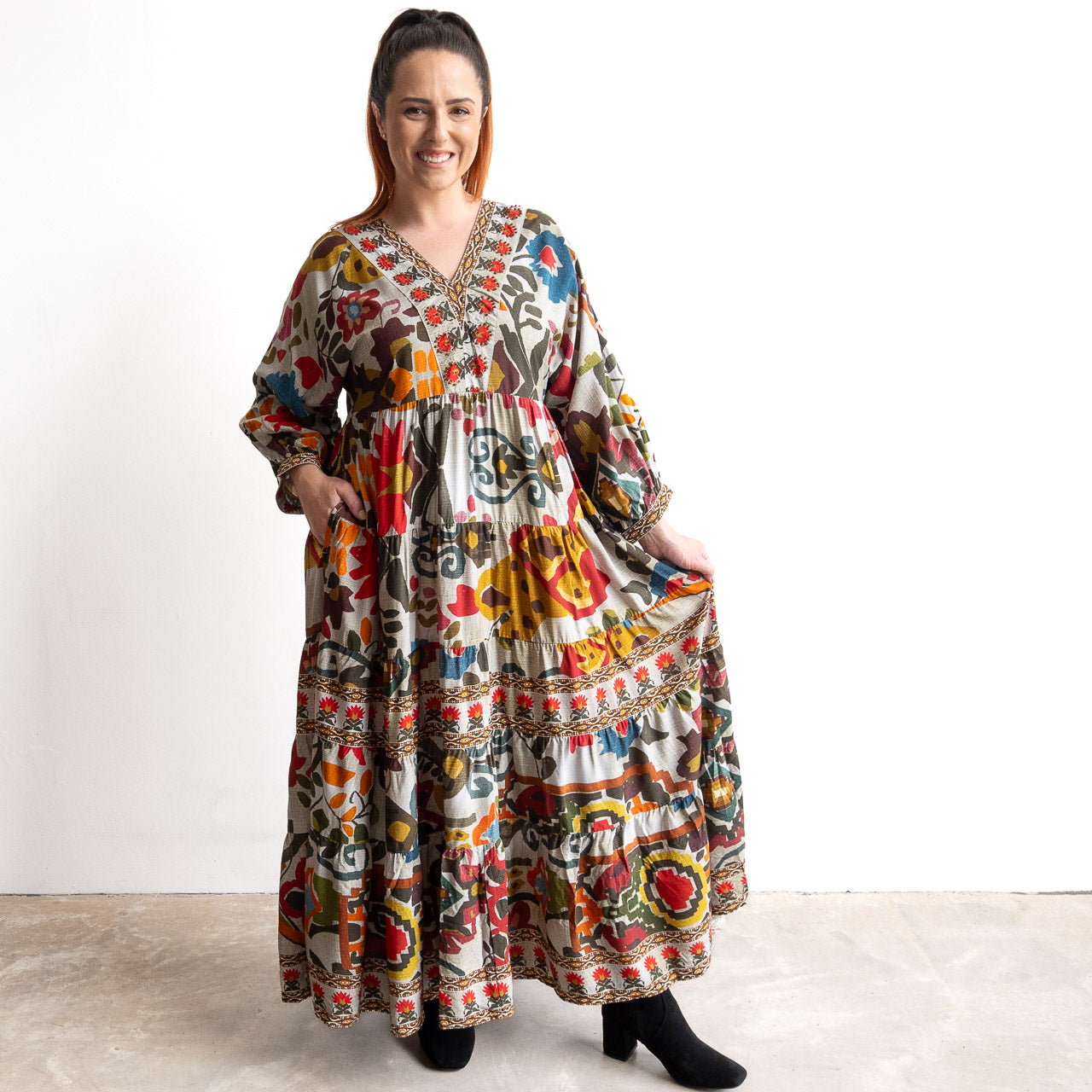 Statement Maxi Dress by Escape - Chateau Eza - 31073