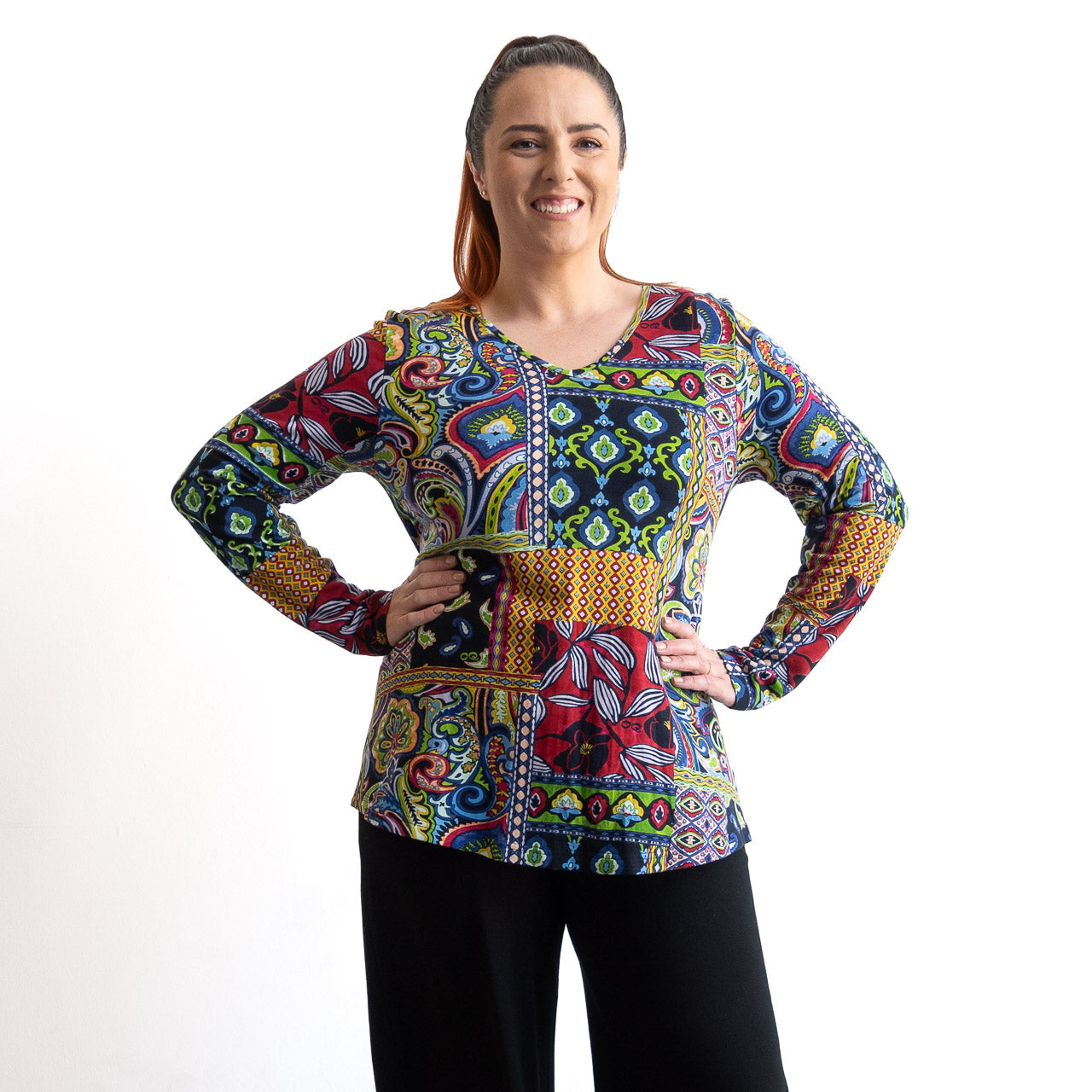 Statement T-shirt Long Sleeved by Orientique - Aubusson - 23098