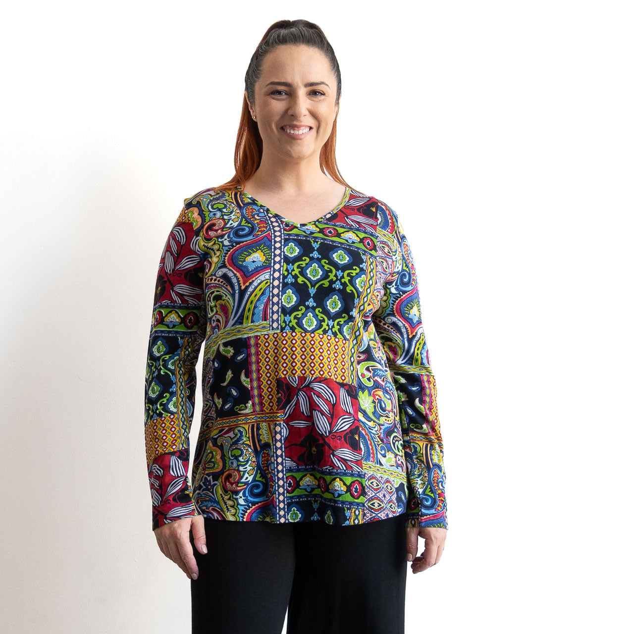 Statement T-shirt Long Sleeved by Orientique - Aubusson - 23098
