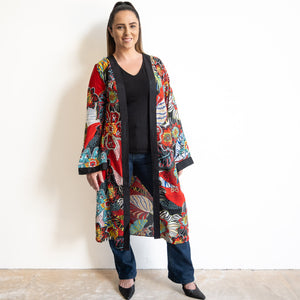 Kimono Midi Wrap Jacket by Orientique Australia - Staying Alive - 92097