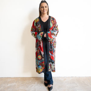 Kimono Midi Wrap Jacket by Orientique Australia - Staying Alive - 92097