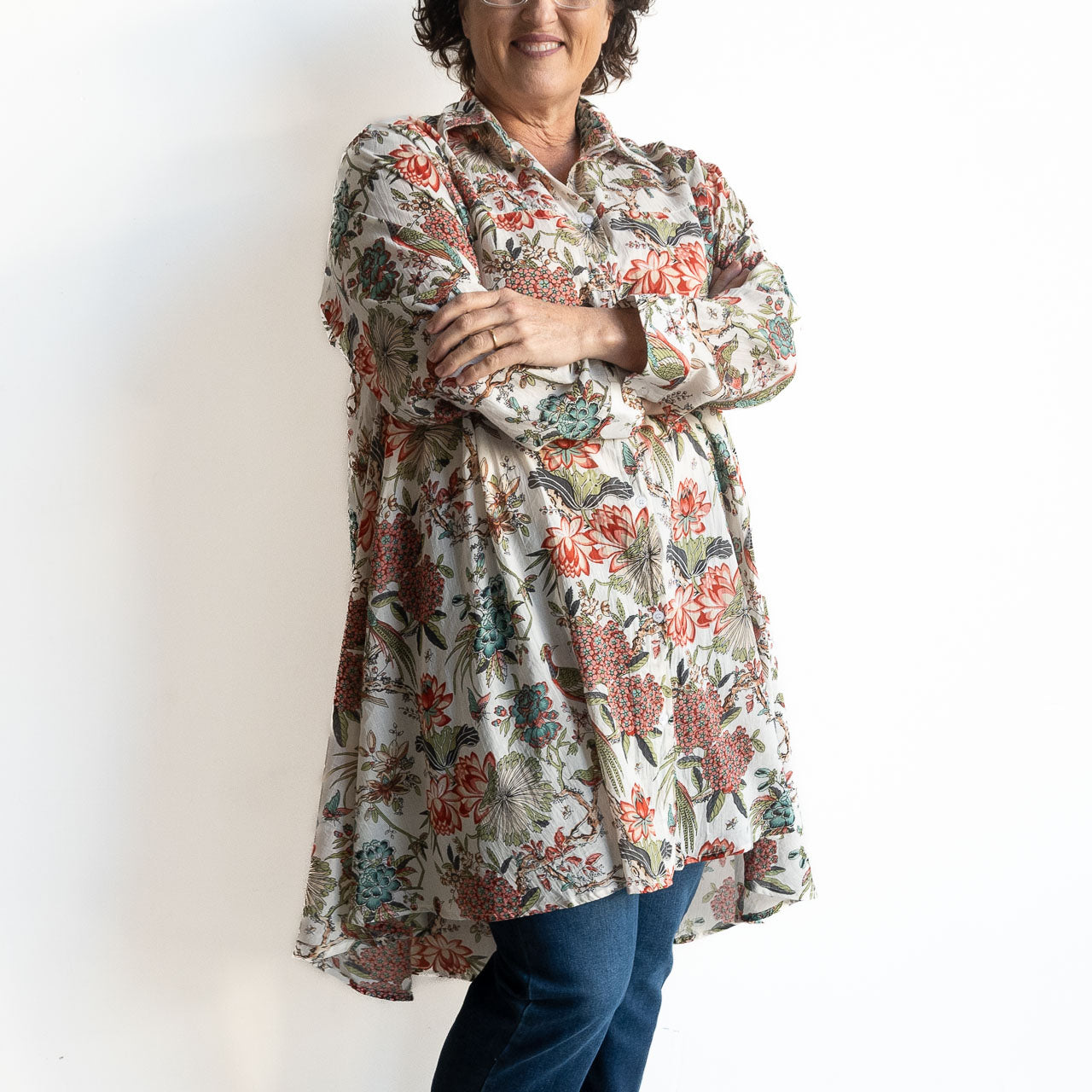 Stepping Out Long Cotton Shirt - Jaipur