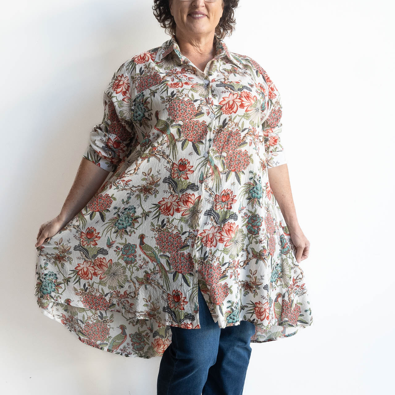 Stepping Out Long Cotton Shirt - Jaipur