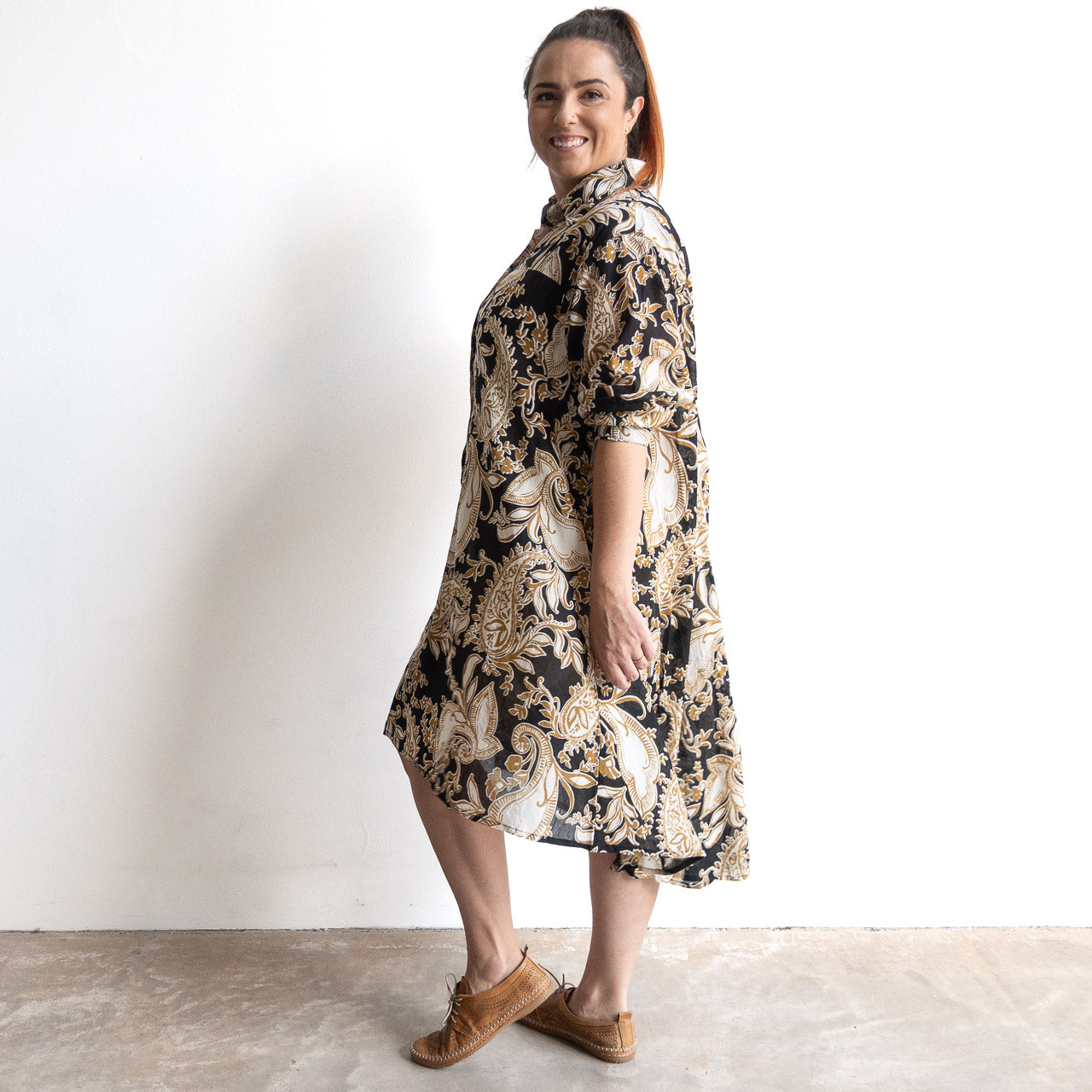 Stepping Out Long Cotton Shirt - Paisley Nouveau