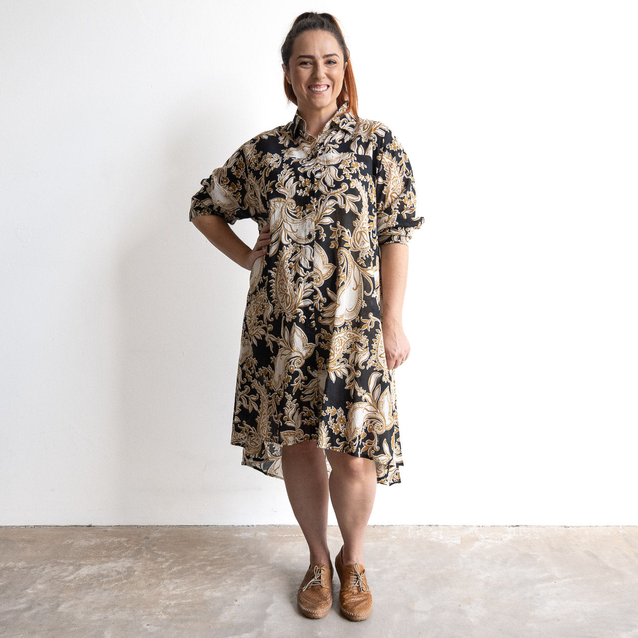 Stepping Out Long Cotton Shirt - Paisley Nouveau