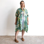 Stepping Out Long Cotton Shirt - Petal & Plaid