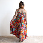 Strappy Trapeze Maxi Dress - Peru - 71602