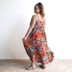 Strappy Trapeze Maxi Dress - Peru - 71602