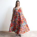 Strappy Trapeze Maxi Dress - Peru - 71602