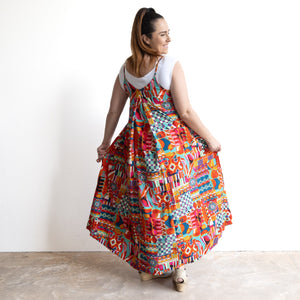 Strappy Trapeze Maxi Dress - Peru - 71602