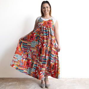 Strappy Trapeze Maxi Dress - Peru - 71602