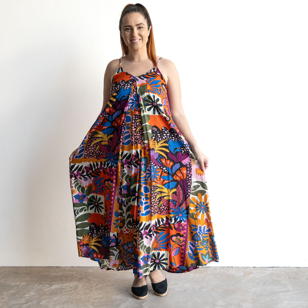 Strappy Trapeze Maxi Dress by Orientique Australia - Salvador - 81325