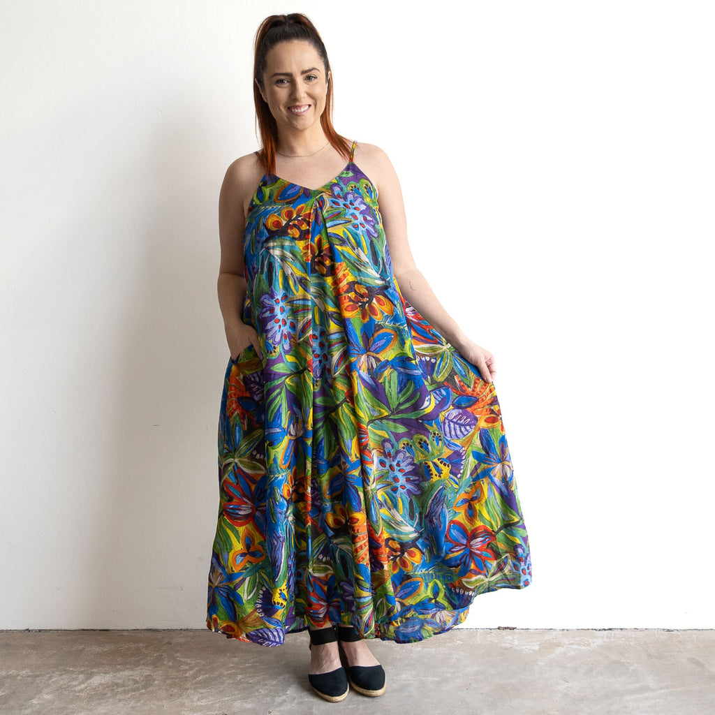 Strappy Trapeze Maxi Dress by Orientique Australia - Zapallar - 81358