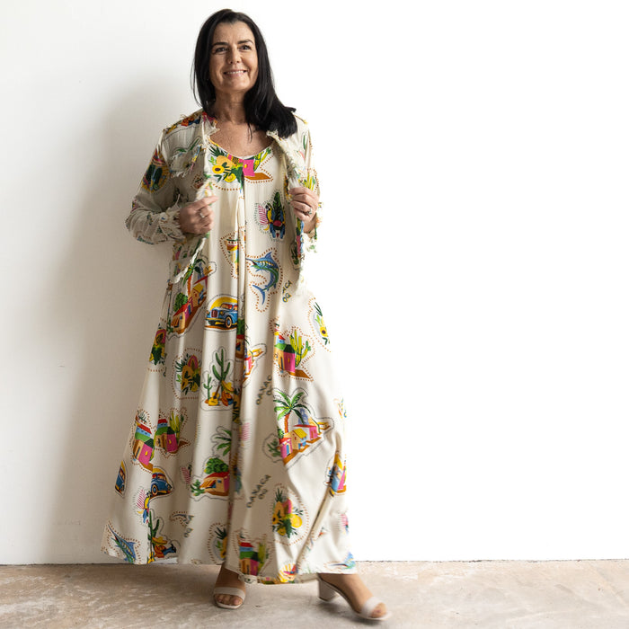 Strappy Trapeze Maxi Dress by Orientique Australia - Guatemala - 30168