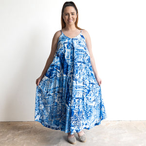 Strappy Trapeze Maxi Dress by Orientique Australia - Okayama - 40187