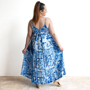 Strappy Trapeze Maxi Dress by Orientique Australia - Okayama - 40187