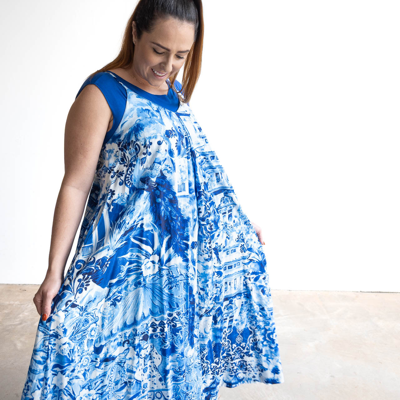 Strappy Trapeze Maxi Dress by Orientique Australia - Okayama - 40187
