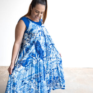 Strappy Trapeze Maxi Dress by Orientique Australia - Okayama - 40187