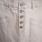 Stretch Denim Button Skirt by Cafe Latte - Enzyme Wash