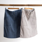 Stretch Denim Button Skirt by Cafe Latte - Enzyme Wash