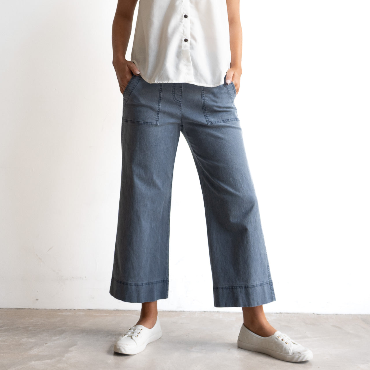 Stretch Denim Cuff Pant by Cafe Latte - Enzyme Wash