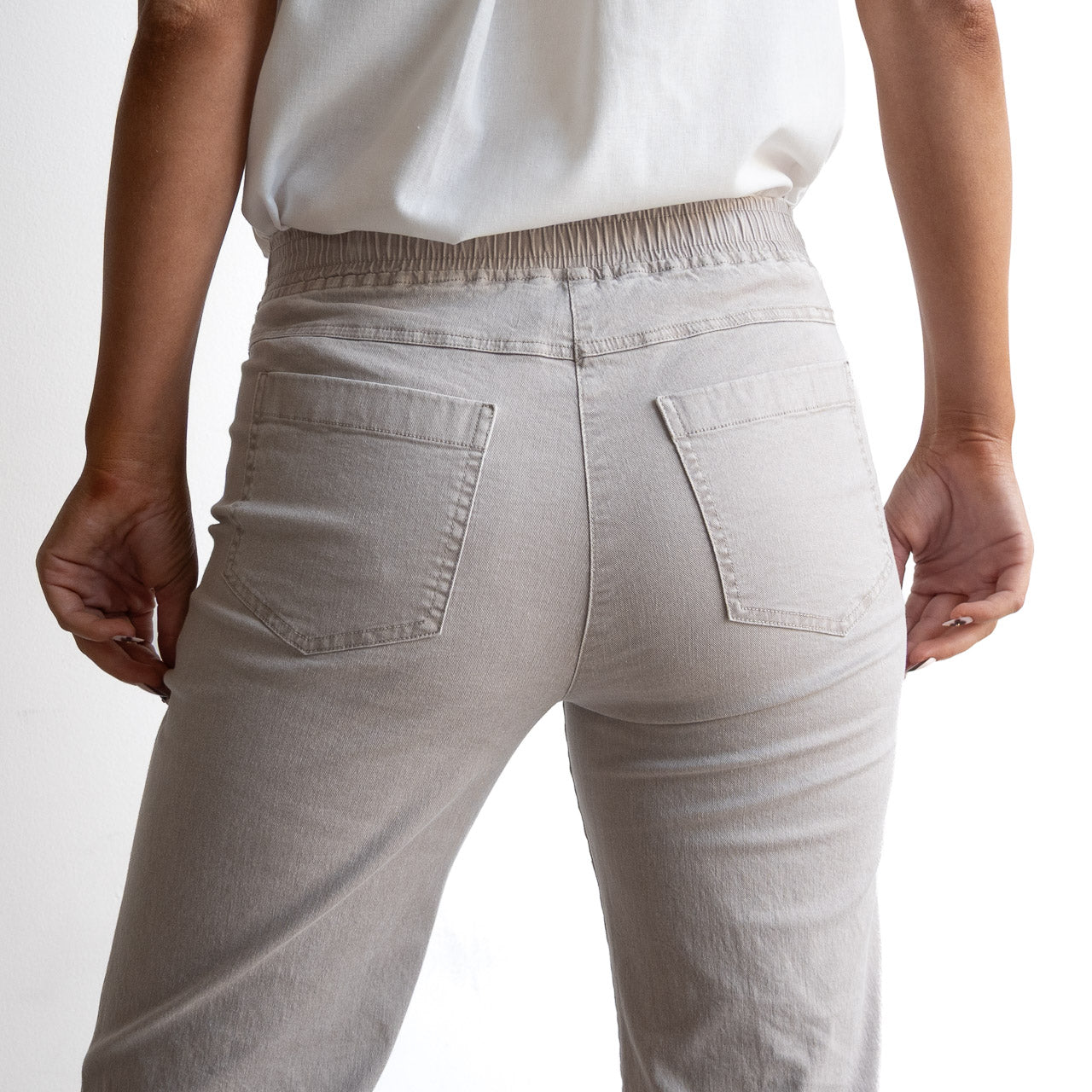 Stretch Denim Cuff Pant by Cafe Latte - Enzyme Wash
